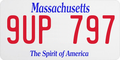 MA license plate 9UP797