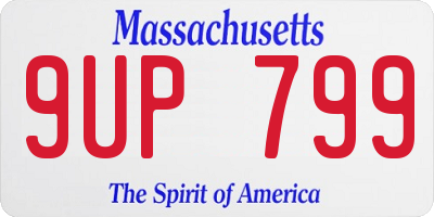 MA license plate 9UP799
