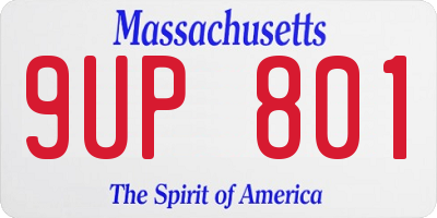 MA license plate 9UP801