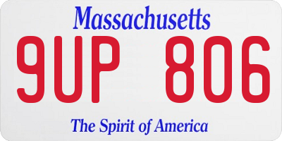 MA license plate 9UP806