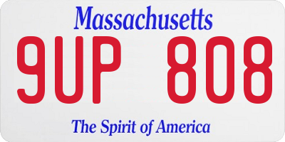 MA license plate 9UP808