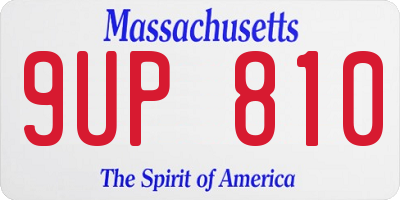 MA license plate 9UP810