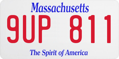 MA license plate 9UP811