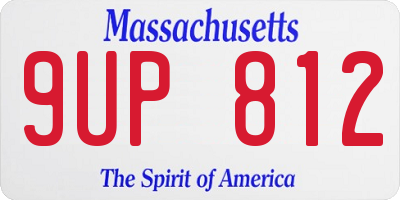 MA license plate 9UP812