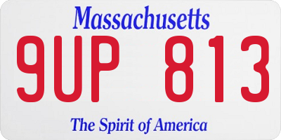 MA license plate 9UP813
