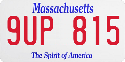 MA license plate 9UP815