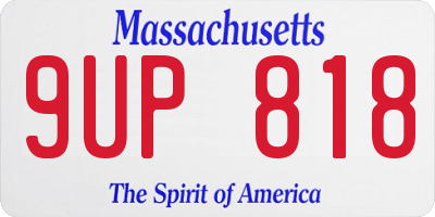 MA license plate 9UP818