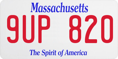 MA license plate 9UP820