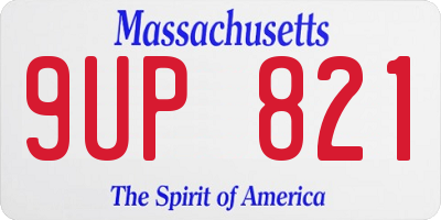 MA license plate 9UP821