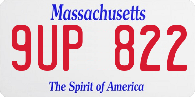 MA license plate 9UP822