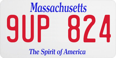 MA license plate 9UP824