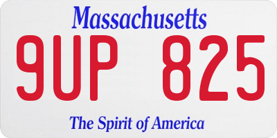 MA license plate 9UP825