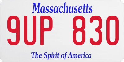 MA license plate 9UP830