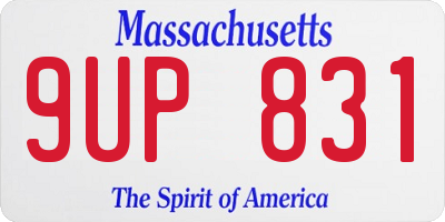 MA license plate 9UP831