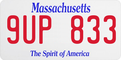 MA license plate 9UP833