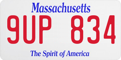 MA license plate 9UP834
