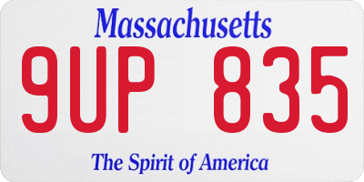 MA license plate 9UP835