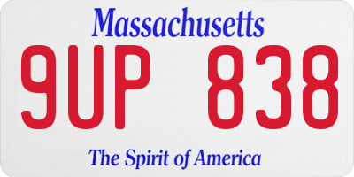 MA license plate 9UP838