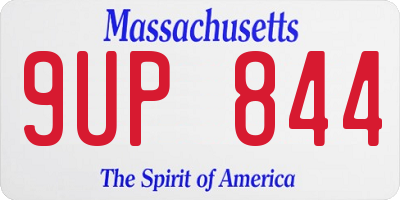 MA license plate 9UP844