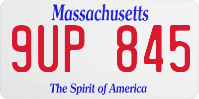 MA license plate 9UP845