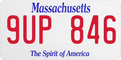 MA license plate 9UP846