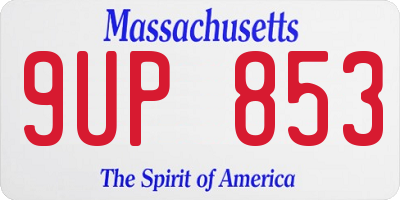 MA license plate 9UP853