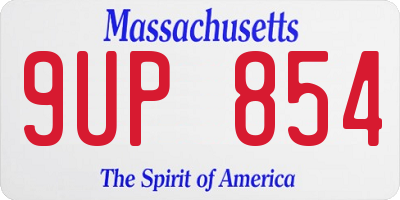 MA license plate 9UP854