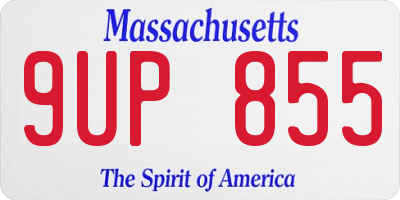 MA license plate 9UP855