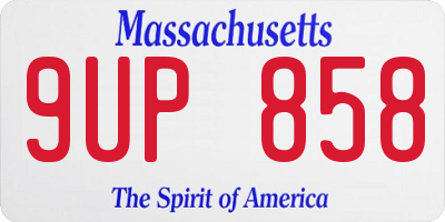 MA license plate 9UP858
