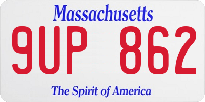 MA license plate 9UP862