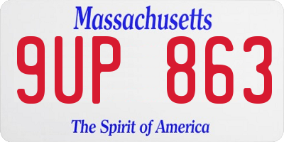 MA license plate 9UP863