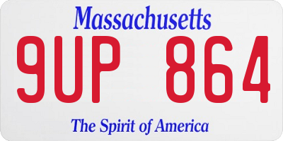 MA license plate 9UP864