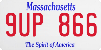MA license plate 9UP866