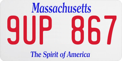 MA license plate 9UP867