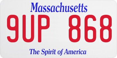 MA license plate 9UP868