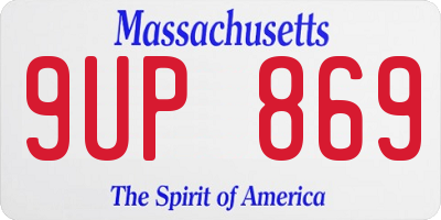 MA license plate 9UP869
