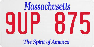 MA license plate 9UP875