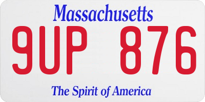 MA license plate 9UP876