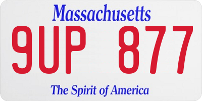 MA license plate 9UP877