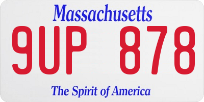 MA license plate 9UP878