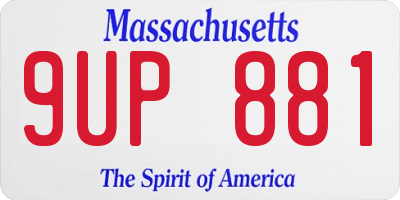 MA license plate 9UP881