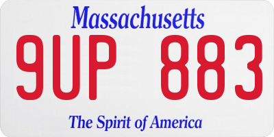 MA license plate 9UP883