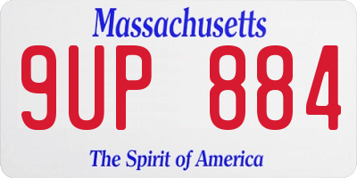 MA license plate 9UP884