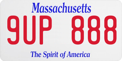 MA license plate 9UP888