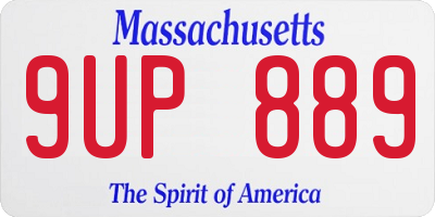 MA license plate 9UP889