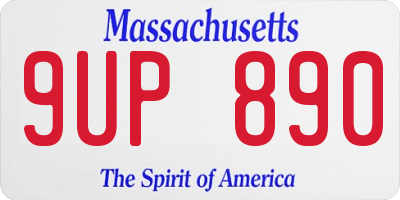 MA license plate 9UP890