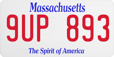 MA license plate 9UP893