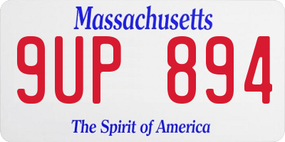 MA license plate 9UP894