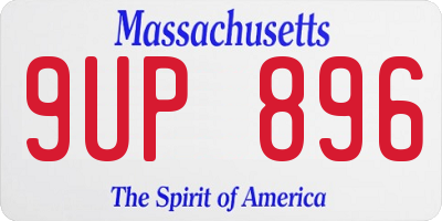 MA license plate 9UP896