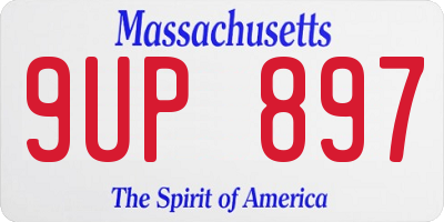 MA license plate 9UP897